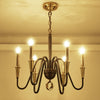 Brass Candle Ceiling Pendant Light Traditional Metal Chandelier - Rebooters