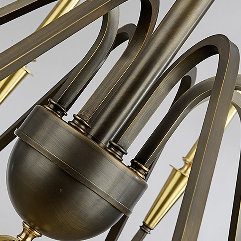 Brass Candle Ceiling Pendant Light Traditional Metal Chandelier - Rebooters
