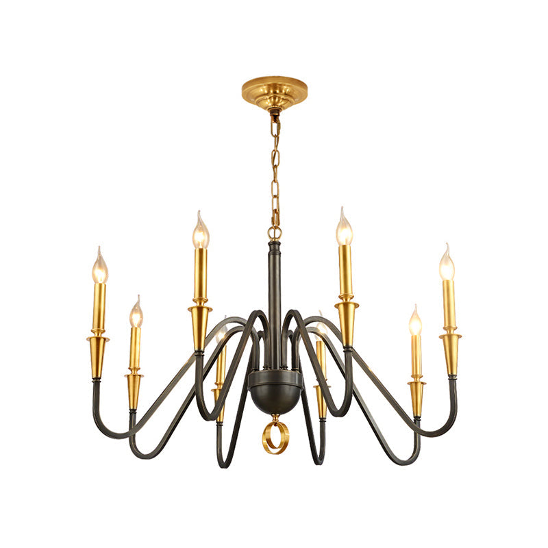 Brass Candle Ceiling Pendant Light Traditional Metal Chandelier - Rebooters