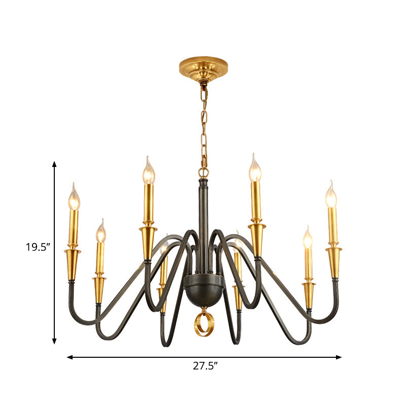 Brass Candle Ceiling Pendant Light Traditional Metal Chandelier - Rebooters