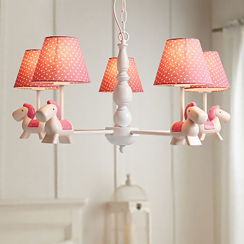 Kids Lovely Pony Chandelier Metal Hanging Light for Kindergarten - Rebooters
