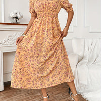 Floral Print Maxi Dress with Puff Sleeves for Women Rebooters Maxi Women's Dresses