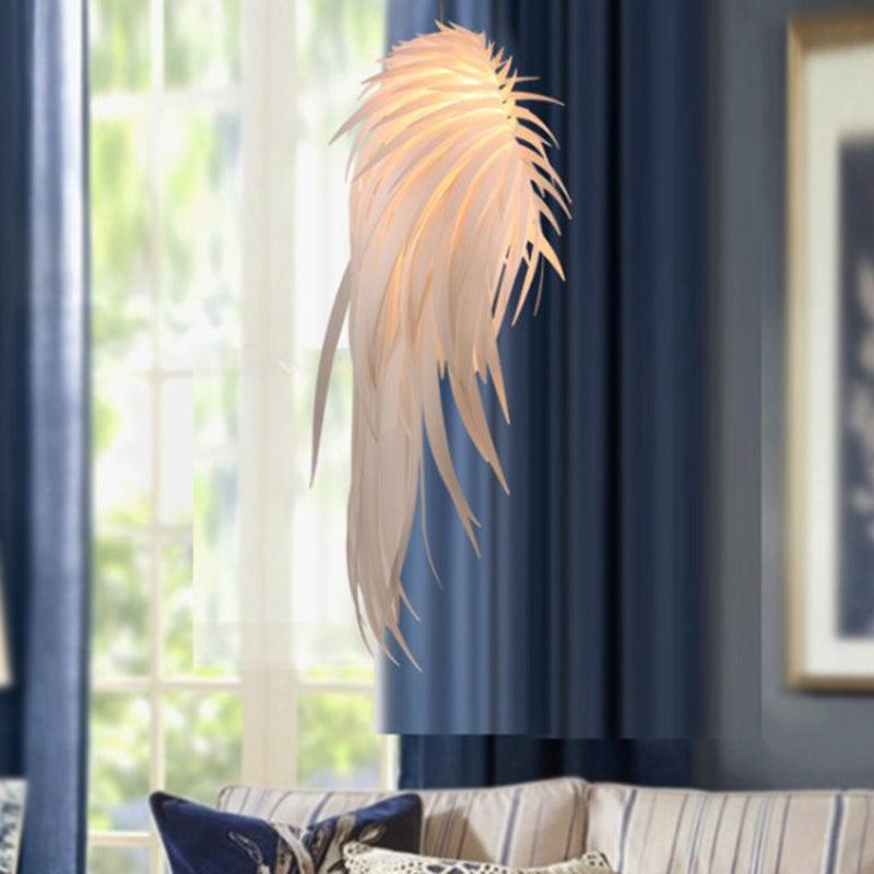 Angel Wing Feather Pendant Lighting Minimalist Plastic White Lamp - Rebooters