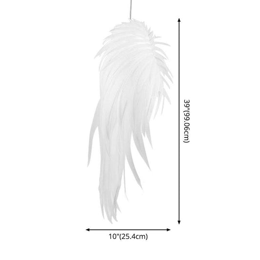 Angel Wing Feather Pendant Lighting Minimalist Plastic White Lamp - Rebooters