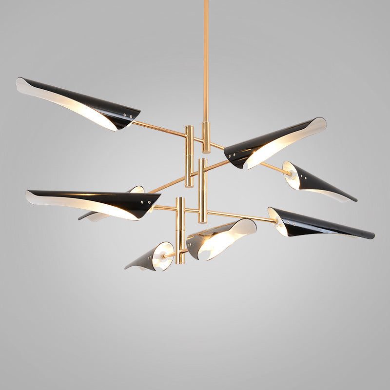 Black Hanging Lighting Fixtures Modern Metal Linear Pendant - Rebooters