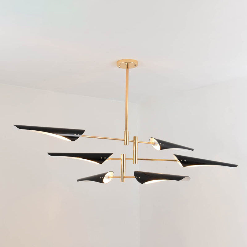 Black Hanging Lighting Fixtures Modern Metal Linear Pendant - Rebooters