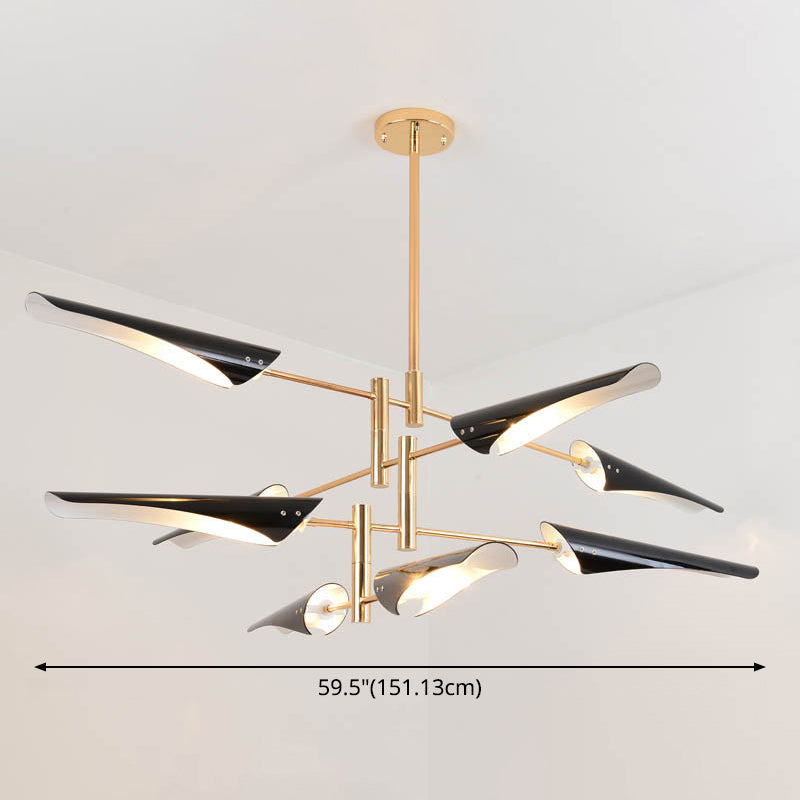 Black Hanging Lighting Fixtures Modern Metal Linear Pendant - Rebooters