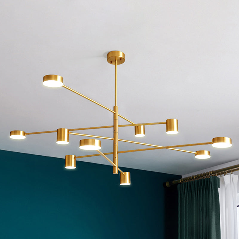 Gold Pendant Lighting Fixtures Modern Metal Flat Discs Light - Rebooters