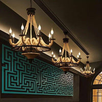 Adjustable Hanging Chain Chandelier Light Industrial Wagon Wheel Metal Ceiling Pendant - Rebooters