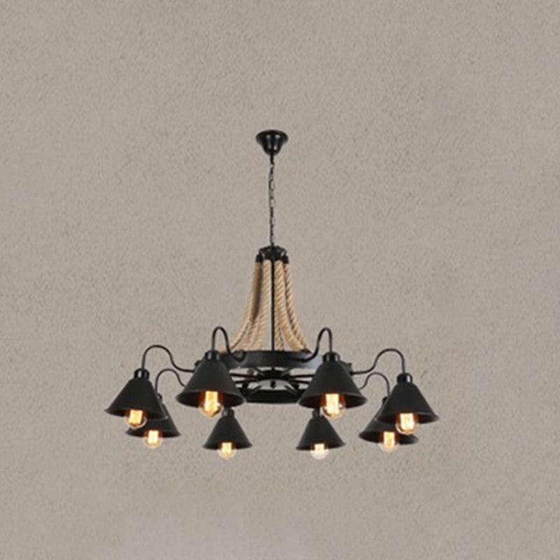 Adjustable Hanging Chain Chandelier Light Industrial Wagon Wheel Metal Ceiling Pendant - Rebooters