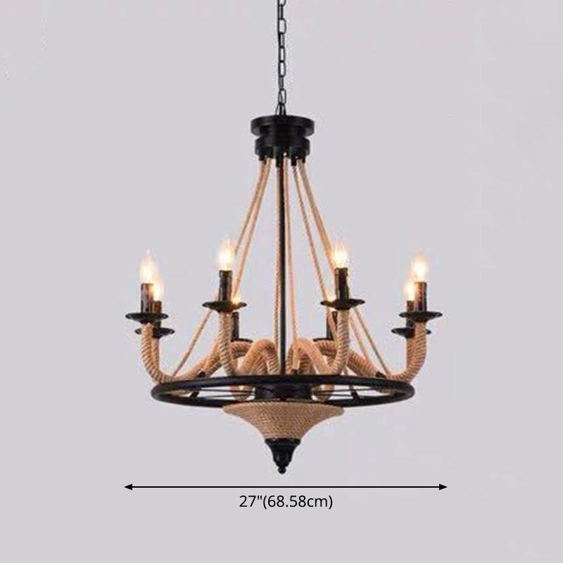 Adjustable Hanging Chain Chandelier Light Industrial Wagon Wheel Metal Ceiling Pendant - Rebooters