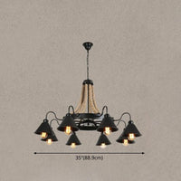 Adjustable Hanging Chain Chandelier Light Industrial Wagon Wheel Metal Ceiling Pendant - Rebooters