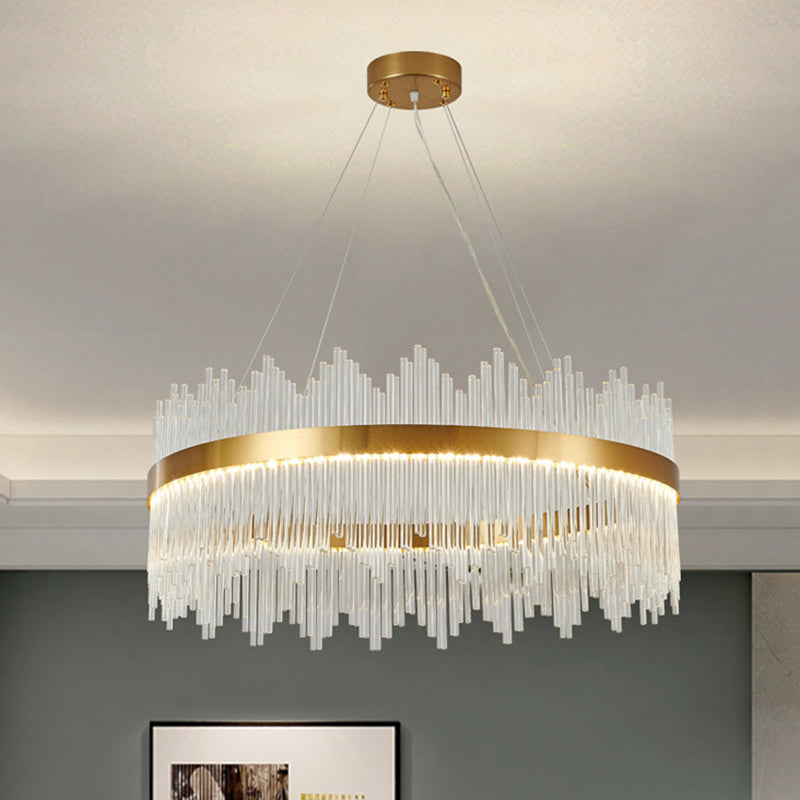 Modern Drum Chandelier Glass Crystal Pendant Ceiling Lights - Rebooters