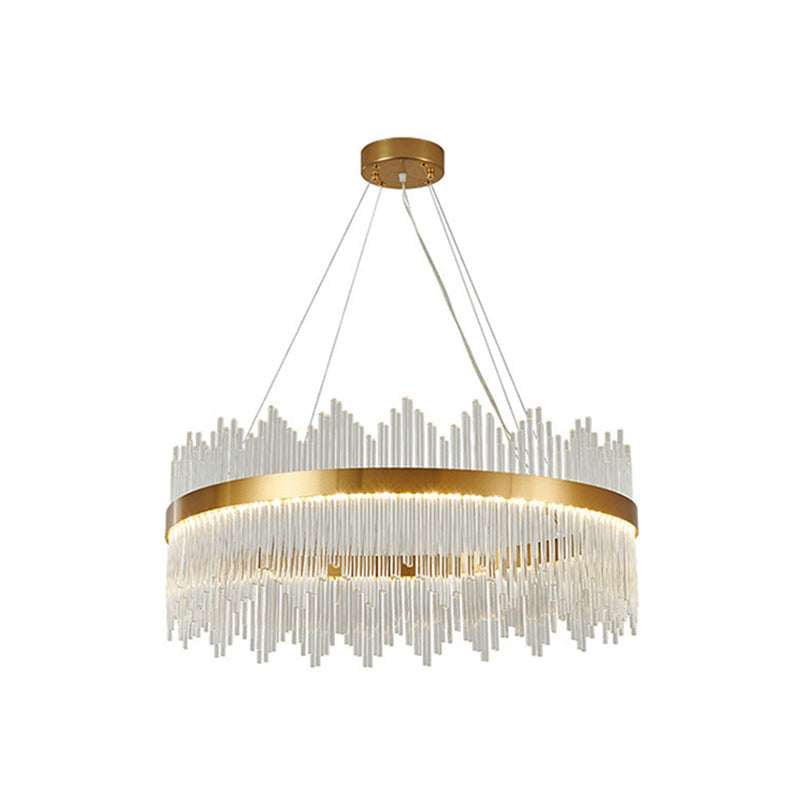 Modern Drum Chandelier Glass Crystal Pendant Ceiling Lights - Rebooters