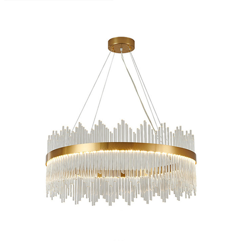 Modern Drum Chandelier Glass Crystal Pendant Ceiling Lights - Rebooters