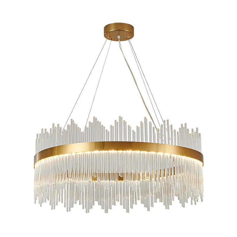 Modern Drum Chandelier Glass Crystal Pendant Ceiling Lights - Rebooters