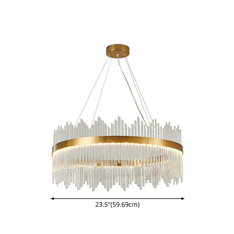 Modern Drum Chandelier Glass Crystal Pendant Ceiling Lights - Rebooters