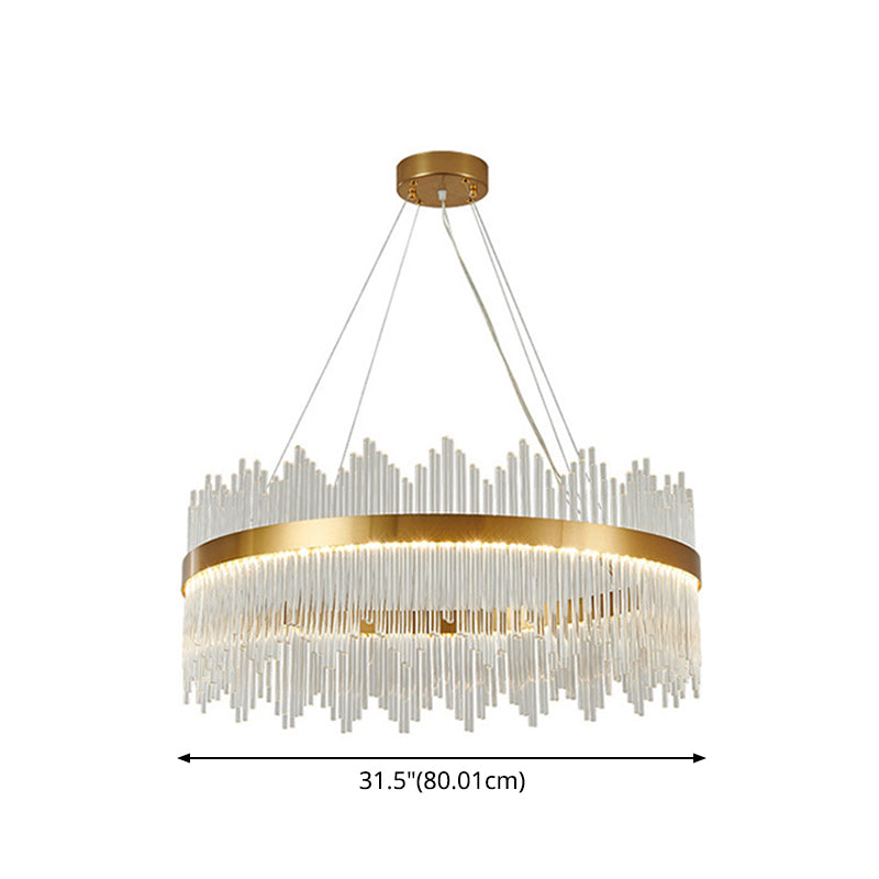 Modern Drum Chandelier Glass Crystal Pendant Ceiling Lights - Rebooters