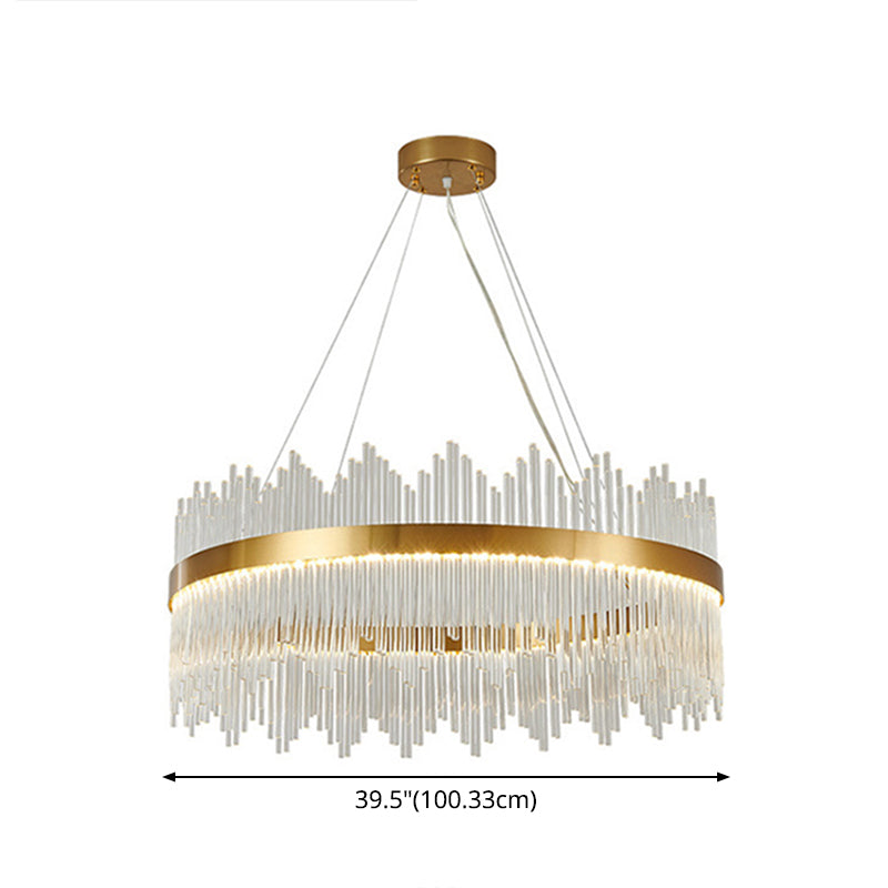 Modern Drum Chandelier Glass Crystal Pendant Ceiling Lights - Rebooters