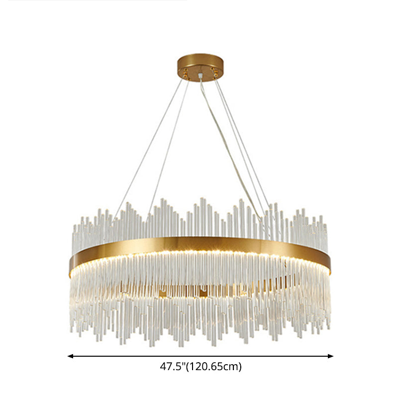 Modern Drum Chandelier Glass Crystal Pendant Ceiling Lights - Rebooters