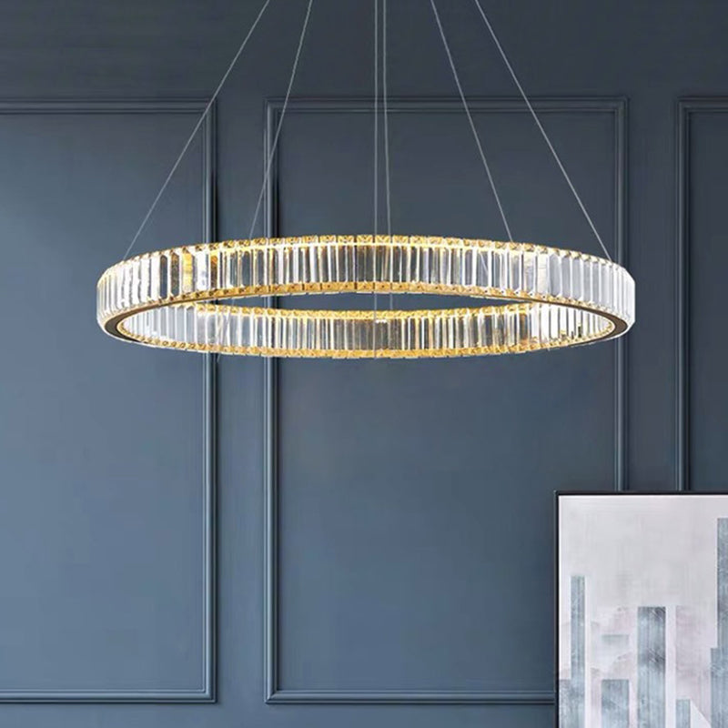 Ultra-Modern Ring LED Chandelier Lamp Crystal Pendant Light - Rebooters