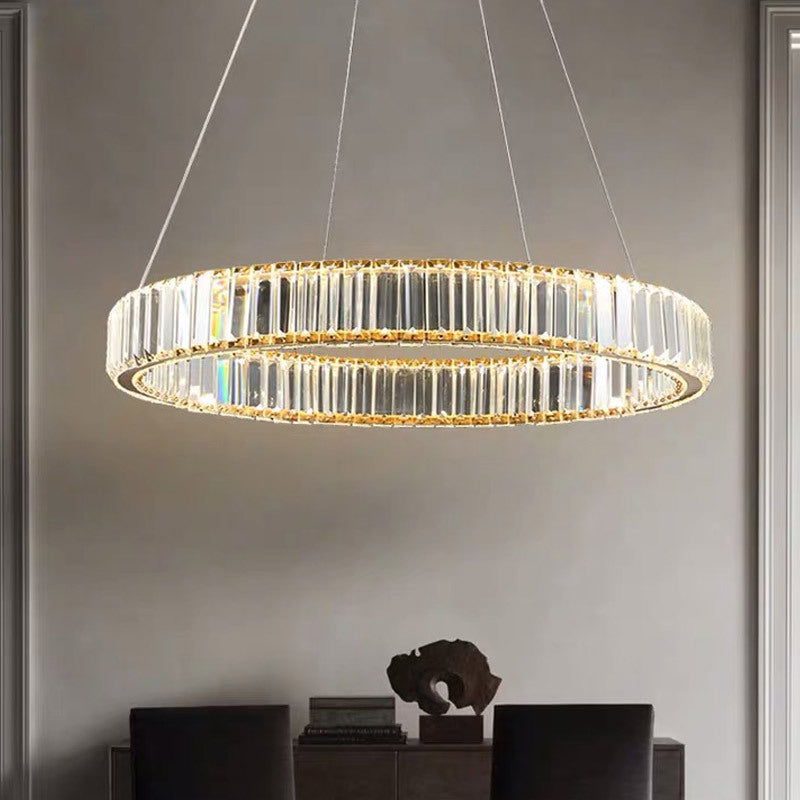 Ultra-Modern Ring LED Chandelier Lamp Crystal Pendant Light - Rebooters