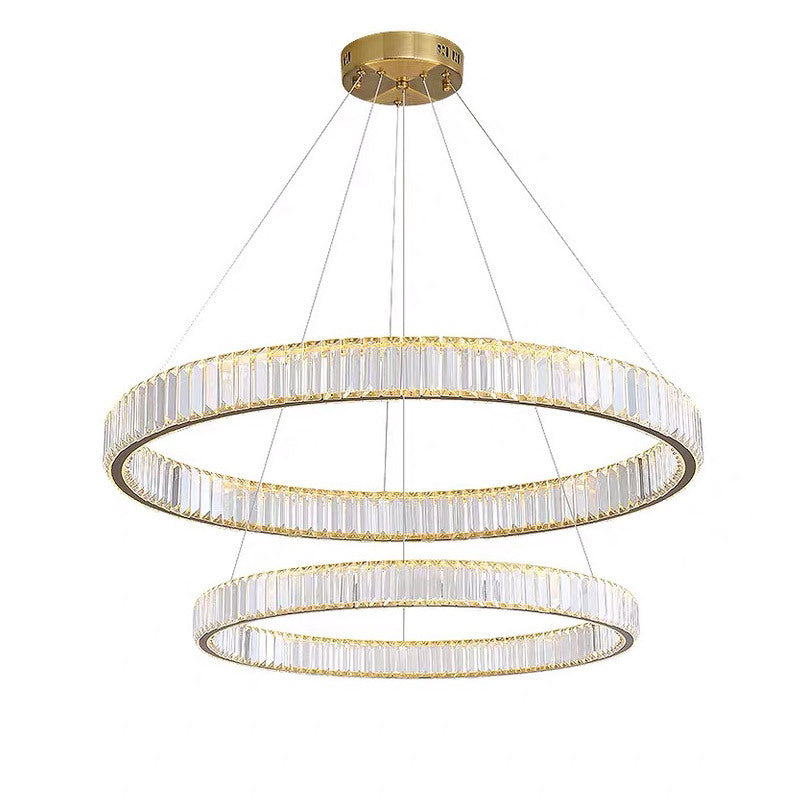 Ultra-Modern Ring LED Chandelier Lamp Crystal Pendant Light - Rebooters