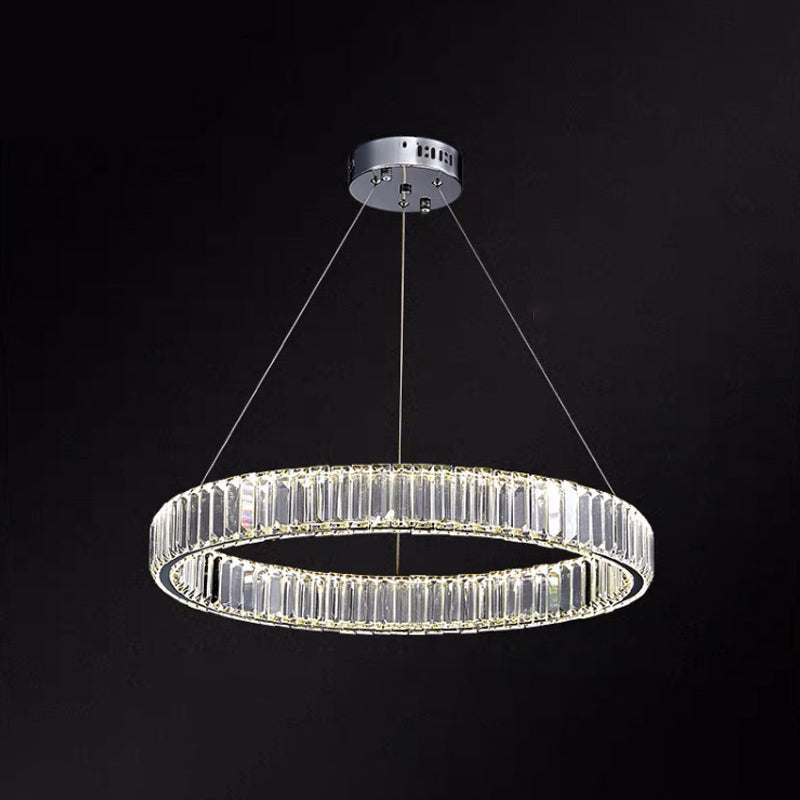 Ultra-Modern Ring LED Chandelier Lamp Crystal Pendant Light - Rebooters