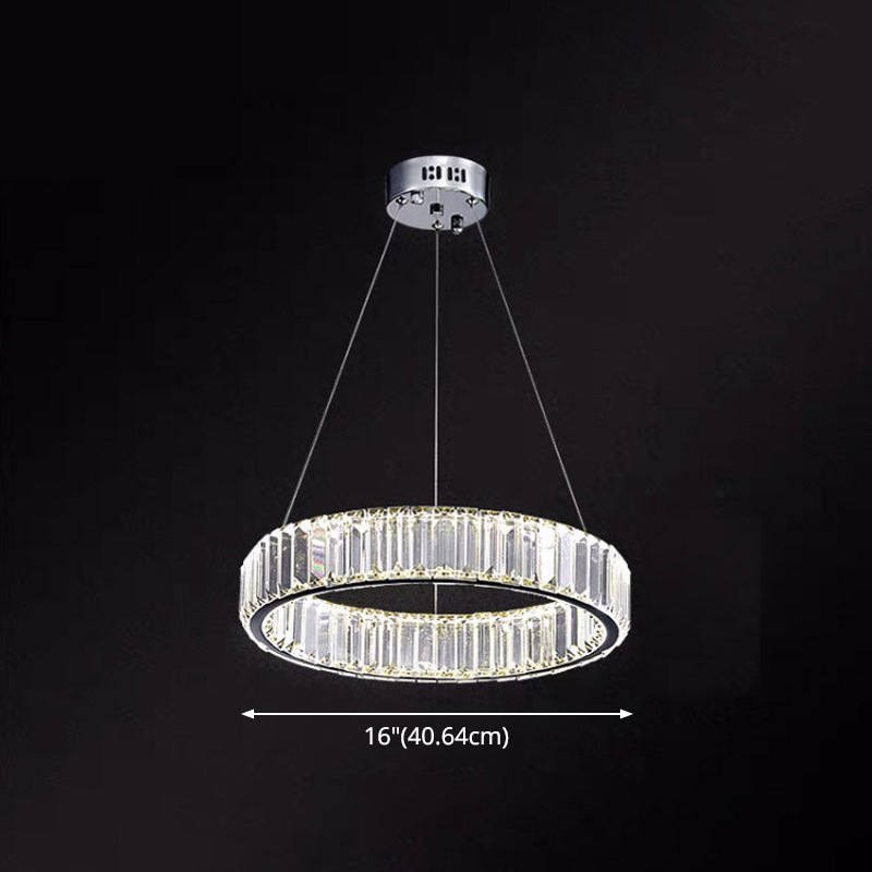 Ultra-Modern Ring LED Chandelier Lamp Crystal Pendant Light - Rebooters