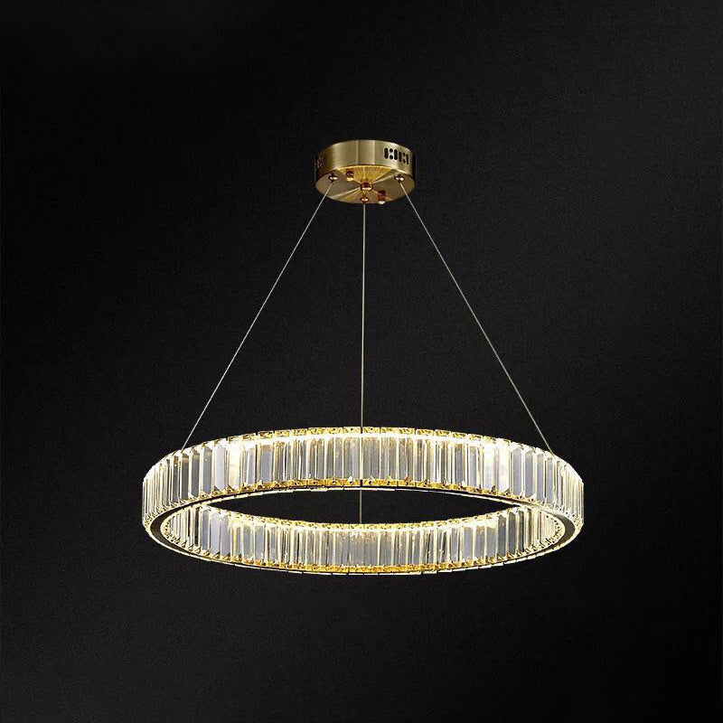 Ultra-Modern Ring LED Chandelier Lamp Crystal Pendant Light - Rebooters