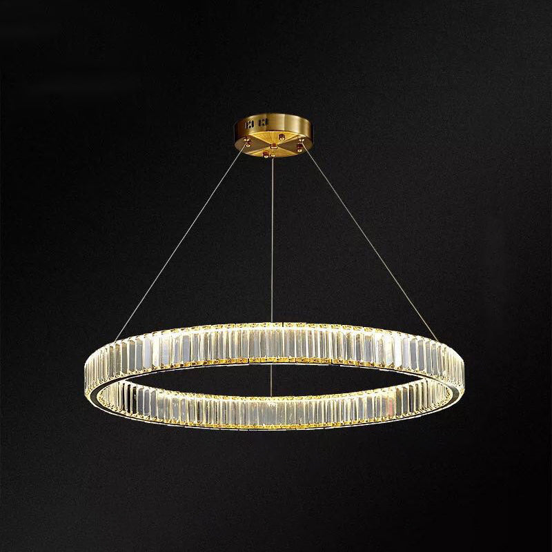 Ultra-Modern Ring LED Chandelier Lamp Crystal Pendant Light - Rebooters