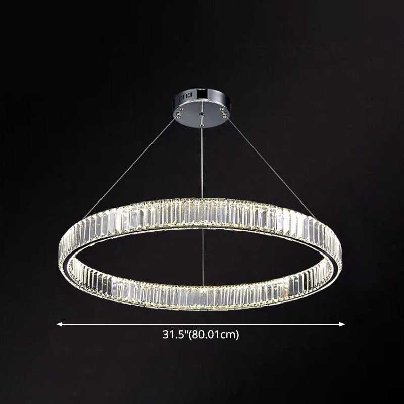 Ultra-Modern Ring LED Chandelier Lamp Crystal Pendant Light - Rebooters