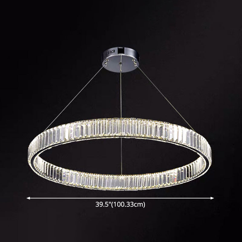 Ultra-Modern Ring LED Chandelier Lamp Crystal Pendant Light - Rebooters