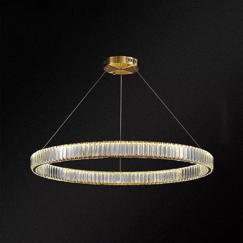 Ultra-Modern Ring LED Chandelier Lamp Crystal Pendant Light - Rebooters