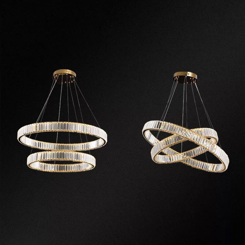 Ultra-Modern Ring LED Chandelier Lamp Crystal Pendant Light - Rebooters