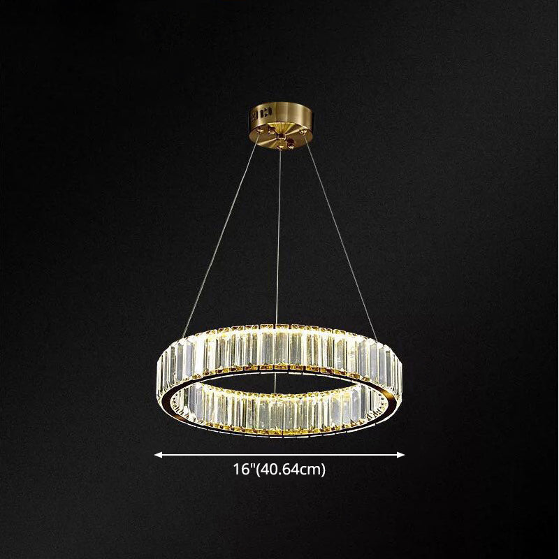 Ultra-Modern Ring LED Chandelier Lamp Crystal Pendant Light - Rebooters