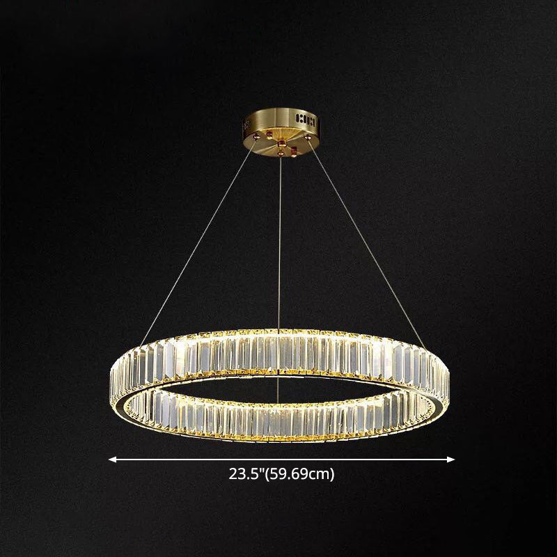 Ultra-Modern Ring LED Chandelier Lamp Crystal Pendant Light - Rebooters