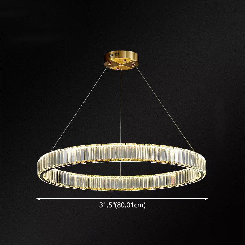 Ultra-Modern Ring LED Chandelier Lamp Crystal Pendant Light - Rebooters