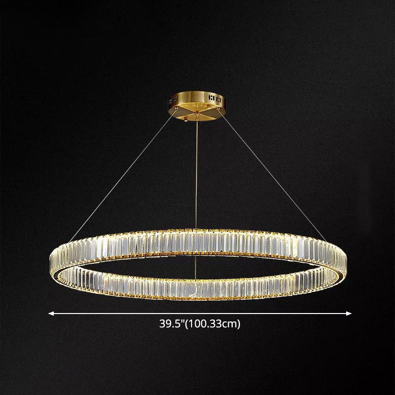 Ultra-Modern Ring LED Chandelier Lamp Crystal Pendant Light - Rebooters