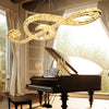 Modern Musical Note LED Chandelier Crystal Block Light - Rebooters