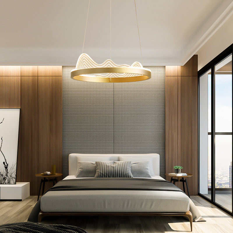 Ultra-Modern Round Hanging Chandelier Metal Suspension Lighting - Rebooters