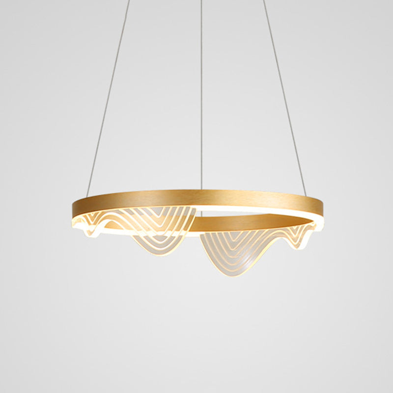 Ultra-Modern Round Hanging Chandelier Metal Suspension Lighting - Rebooters