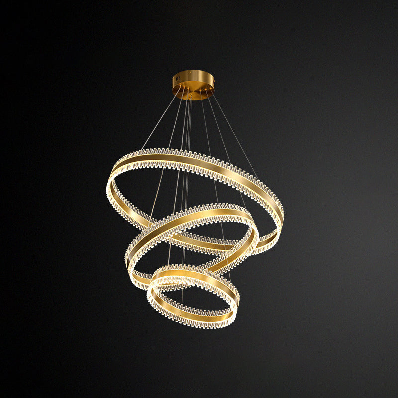 Contemporary Interlace Rings Chandelier Lights Metal Pendant - Rebooters