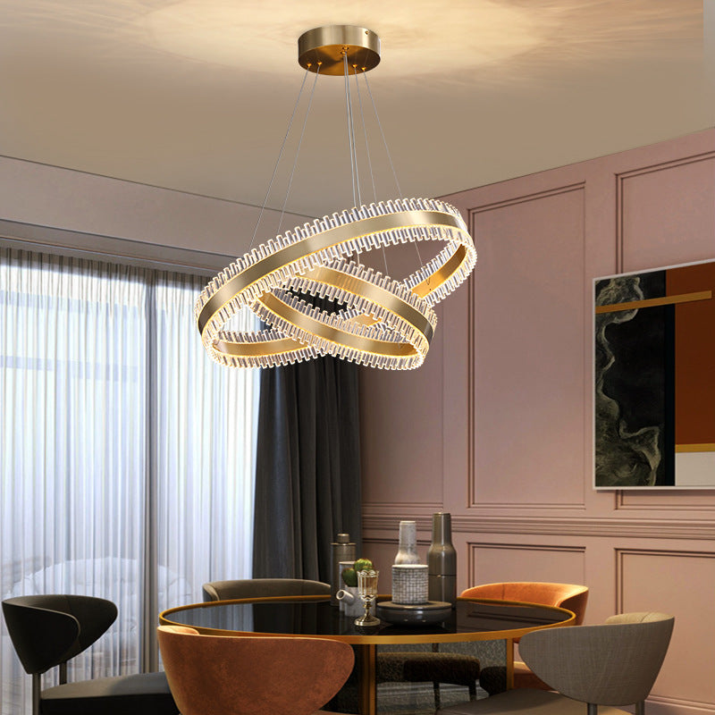 Contemporary Interlace Rings Chandelier Lights Metal Pendant - Rebooters