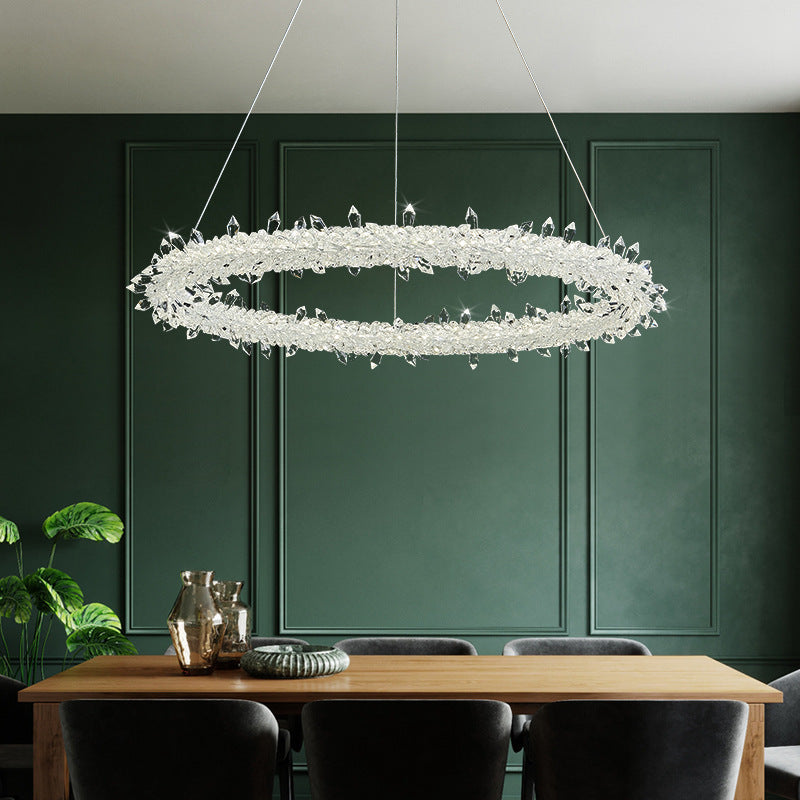 Ultra-Modern Circle Chandelier Lamp Crystal Pendant Lights - Rebooters