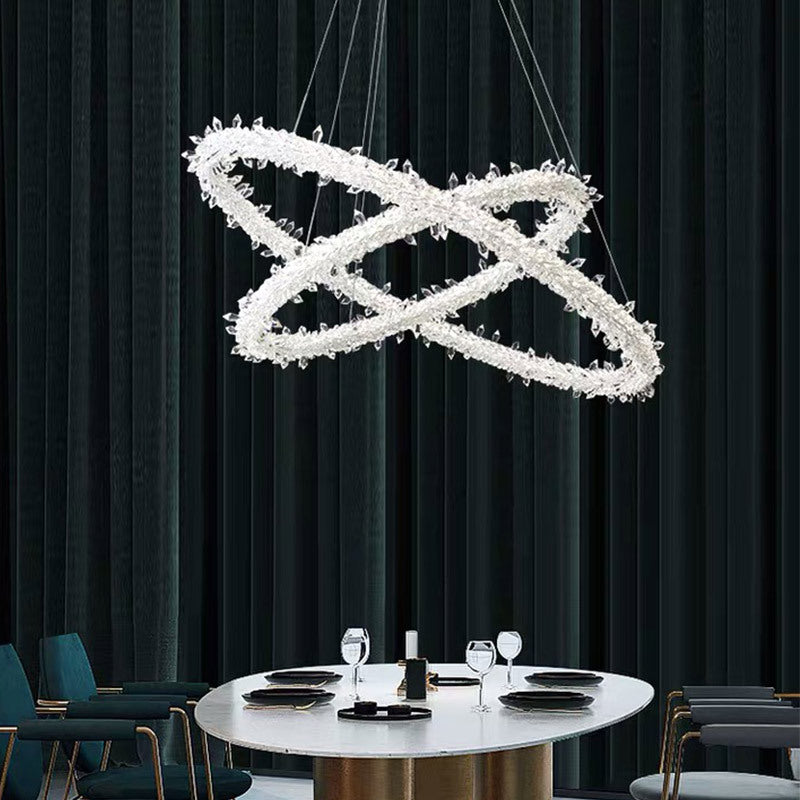 Ultra-Modern Circle Chandelier Lamp Crystal Pendant Lights - Rebooters