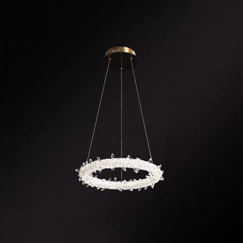 Ultra-Modern Circle Chandelier Lamp Crystal Pendant Lights - Rebooters