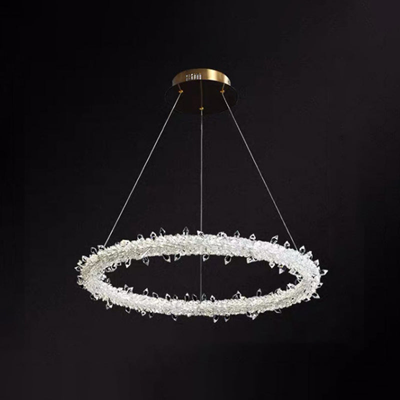 Ultra-Modern Circle Chandelier Lamp Crystal Pendant Lights - Rebooters