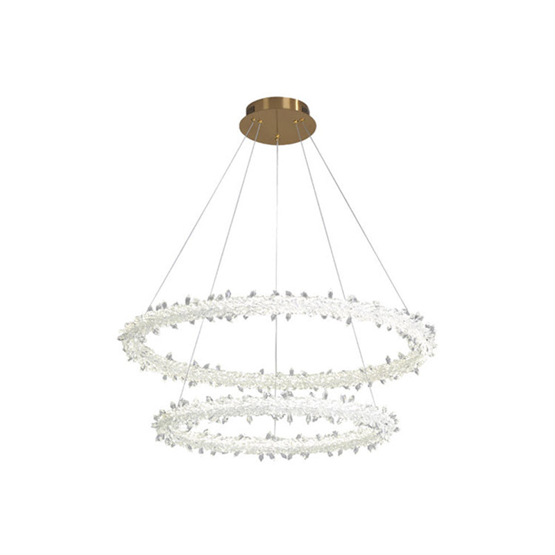 Ultra-Modern Circle Chandelier Lamp Crystal Pendant Lights - Rebooters