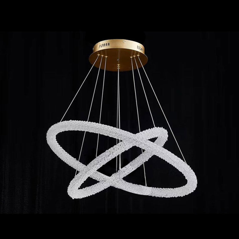 Ultra-Modern Circle Chandelier Lamp Crystal Pendant Lights - Rebooters